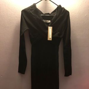 Long sleeve black spandex dress